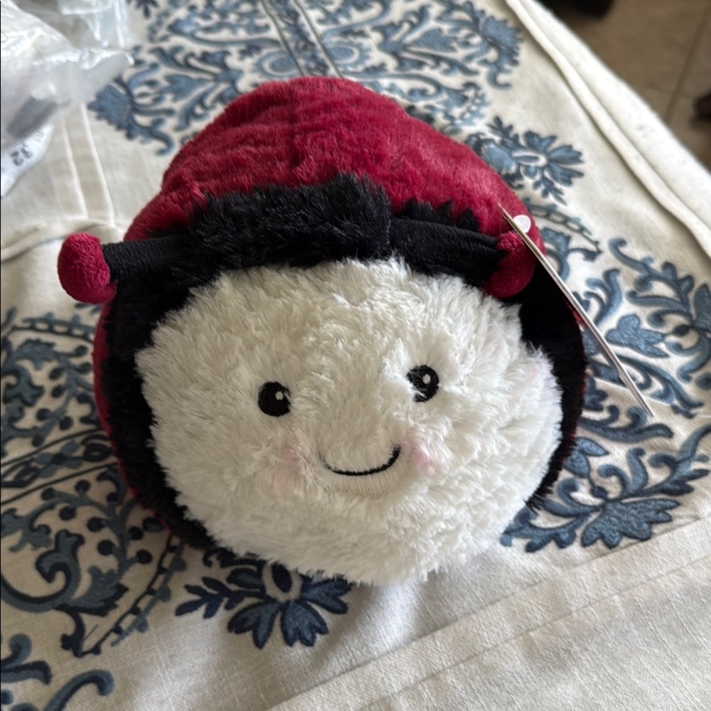 Warm Red and Black Plush lady bug by Warmies lavender scented warm in microwave
